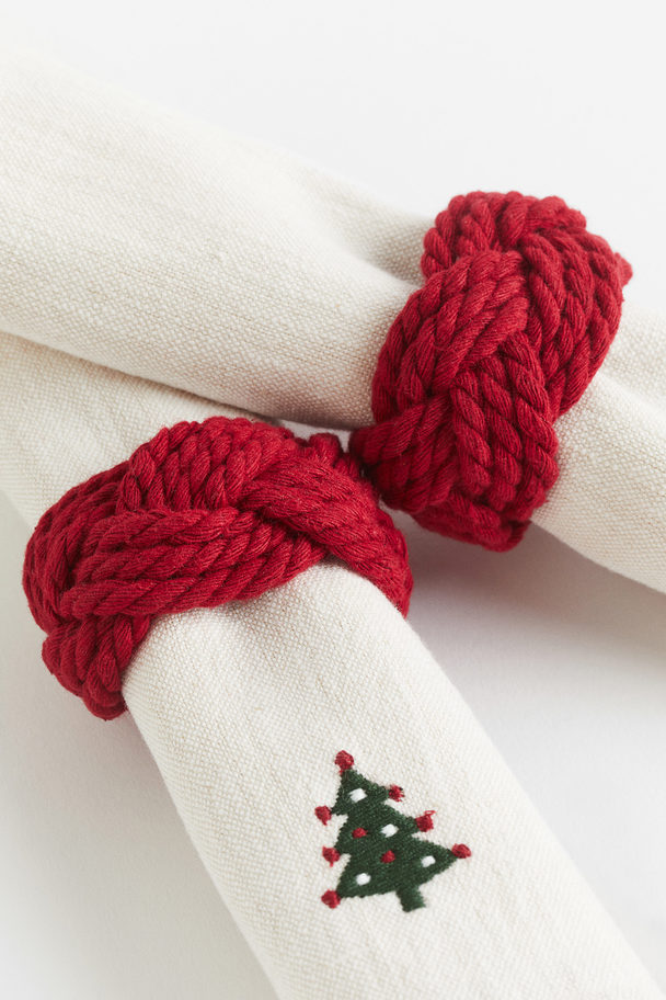 H&M HOME 2-pack Braided Napkin Rings Red/christmas Tree
