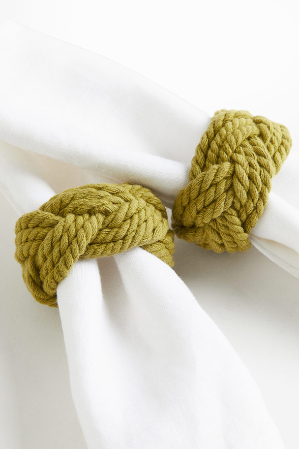 H&M HOME 2-pack Braided Napkin Rings Green