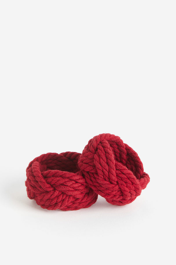 H&M HOME 2-pack Braided Napkin Rings Red/christmas Tree