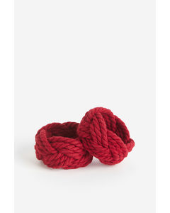 2-pack Braided Napkin Rings Red/christmas Tree