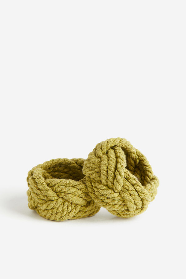 H&M HOME 2-pack Braided Napkin Rings Green