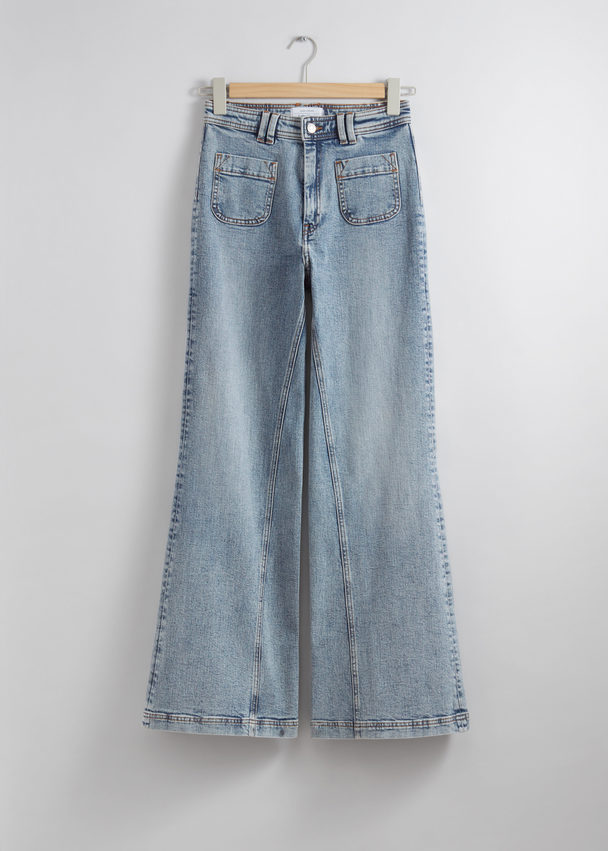 & Other Stories Flared Patch-pocket Jeans Light Blue
