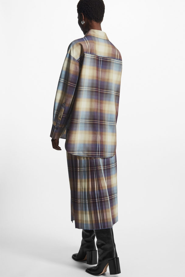 COS Oversized Checked Wool-blend Shirt Beige / Checked