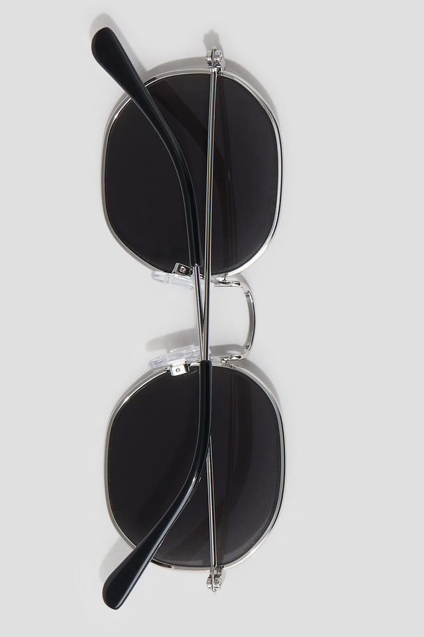 H&M Runde Sonnenbrille Schwarz/Silberfarben