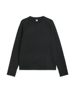 Stückgefärbtes Sweatshirt von Active Schwarz