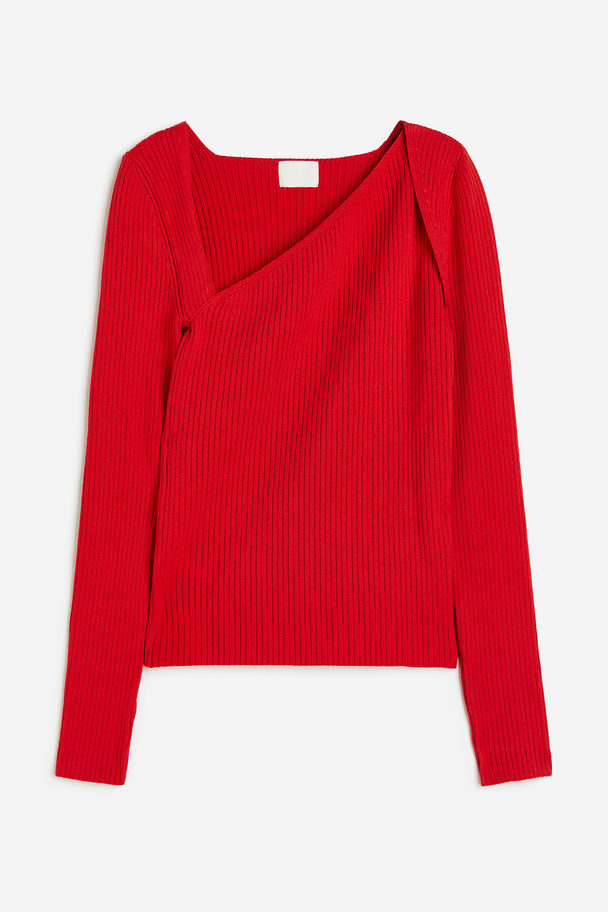 H&M Pullover mit asymmetrischem Ausschnitt Rot