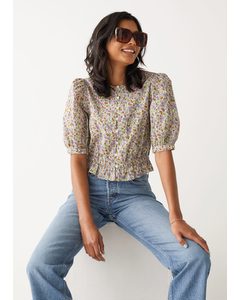 Puff Sleeve Blouse Floral Print