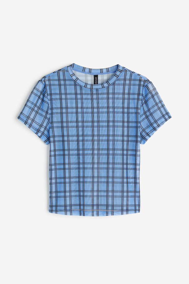 H&M Mesh Top Blue/checked
