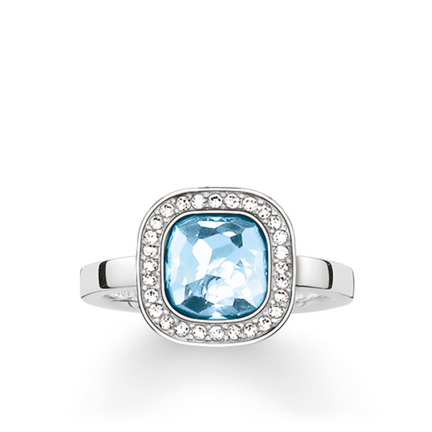 Thomas Sabo Solitaire Ring Light-blue Cosmo 925 Sterling Silver