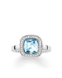 Solitaire Ring Light-blue Cosmo 925 Sterling Silver