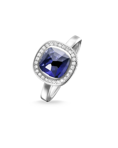 Solitaire Ring Dark-blue Cosmo 925 Sterling Silver