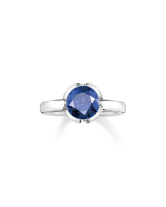 Solitaire Ring Signature Line Dark Blue Small 925 Sterling Silver