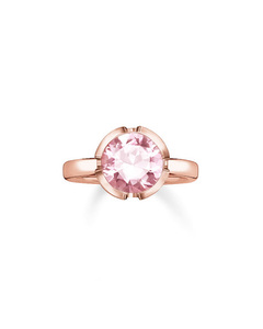 Solitaire Ring Signature Line Pink Large 925 Sterling Silver, 18k Rose Gold Plating