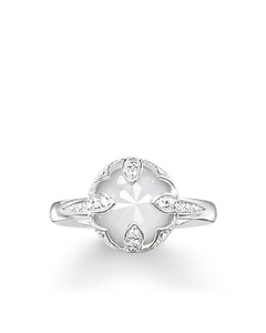 Solitaire Ring White Lotus 925 Sterling Silver