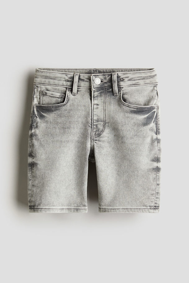 H&M Super Soft Denim Shorts Light Denim Grey