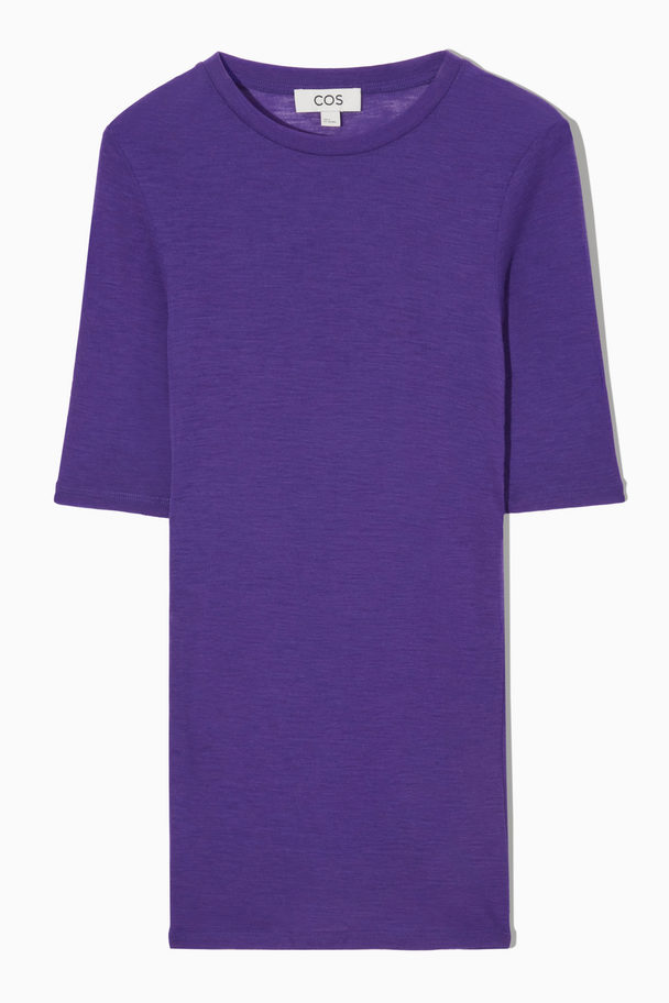 COS Slim-fit Wool T-shirt Purple