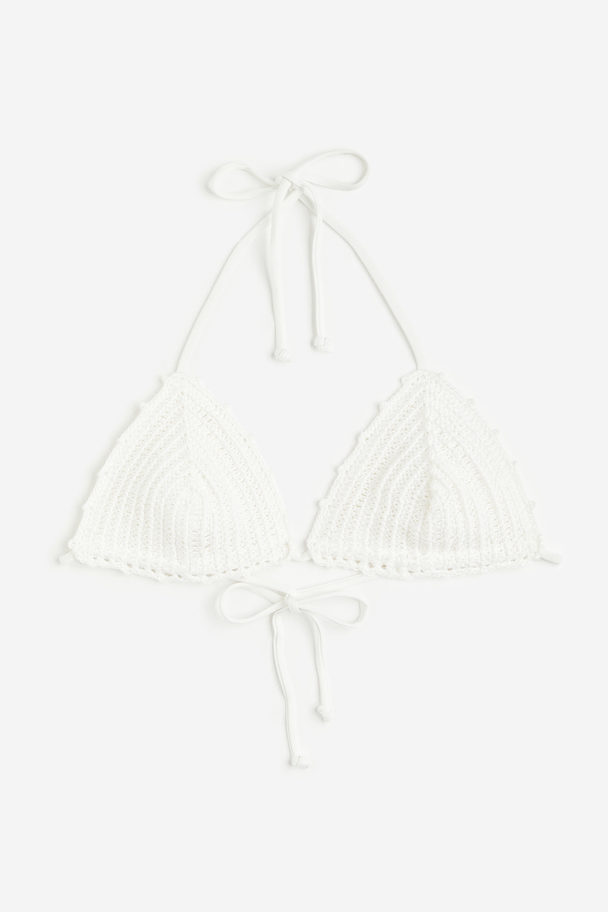 H&M Triangel-Bikinitop Weiß