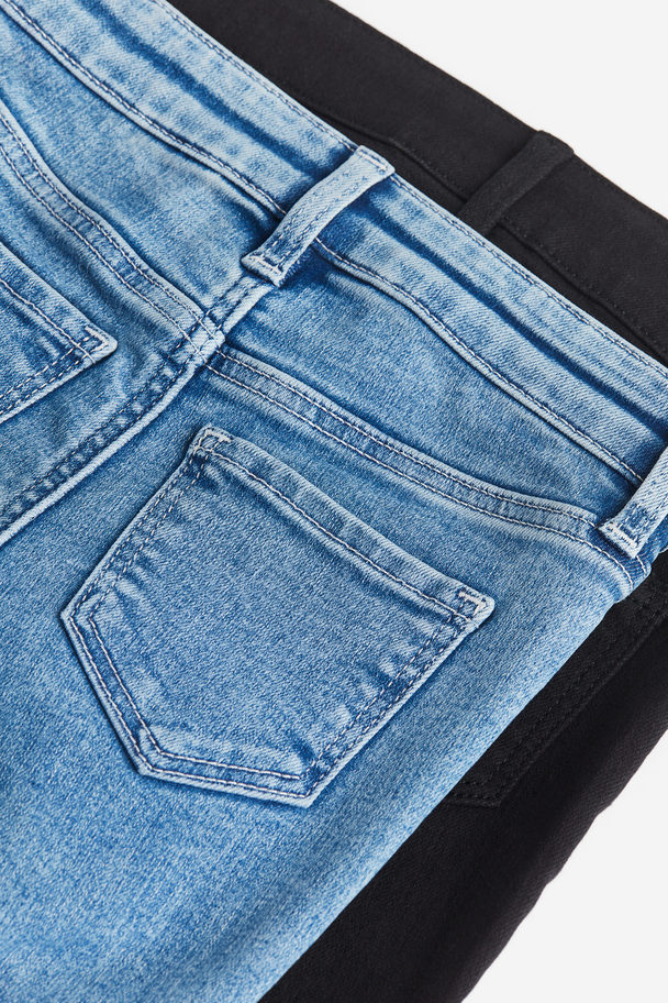 H&M 2-pack Skinny Fit Jeans Black/light Denim Blue