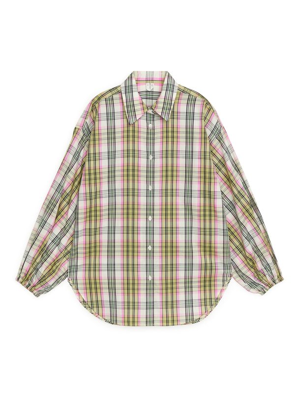 ARKET Checked Cotton Shirt Pink/check