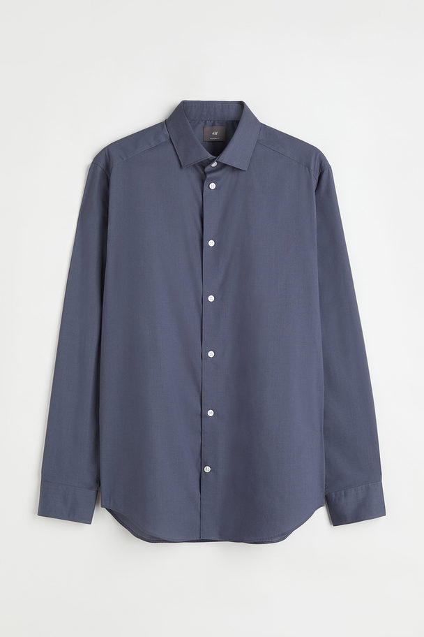 H&M Coolmax® Regular Fit Shirt Dark Steel Blue