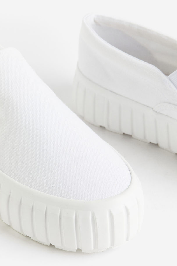 H&M Slip-on Canvas Trainers White