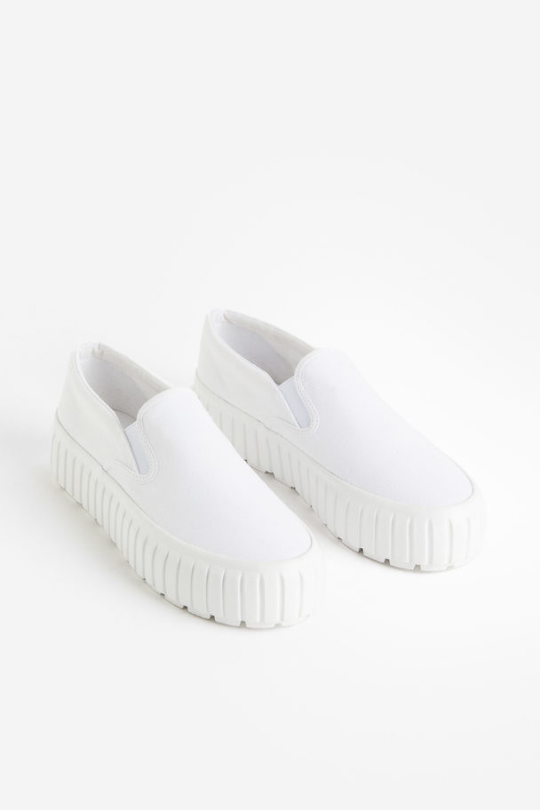 H&M Slip-on Canvas Trainers White