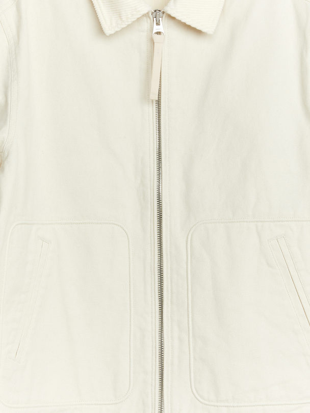 ARKET Jacke aus Baumwollcanvas Cremeweiß