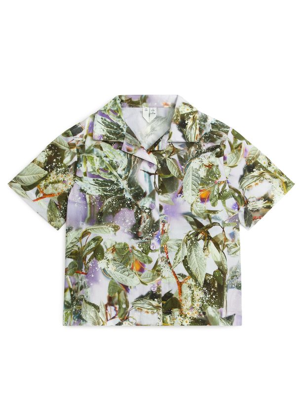 ARKET Hemd mit Slowflower-Print Flieder/Blüten
