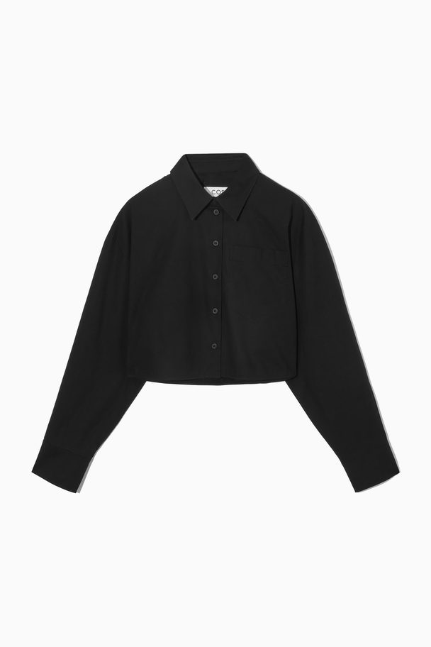 COS Cropped Poplin Shirt Black