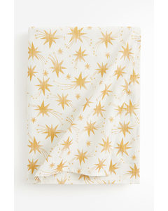 Glittery Cotton Tablecloth White/stars