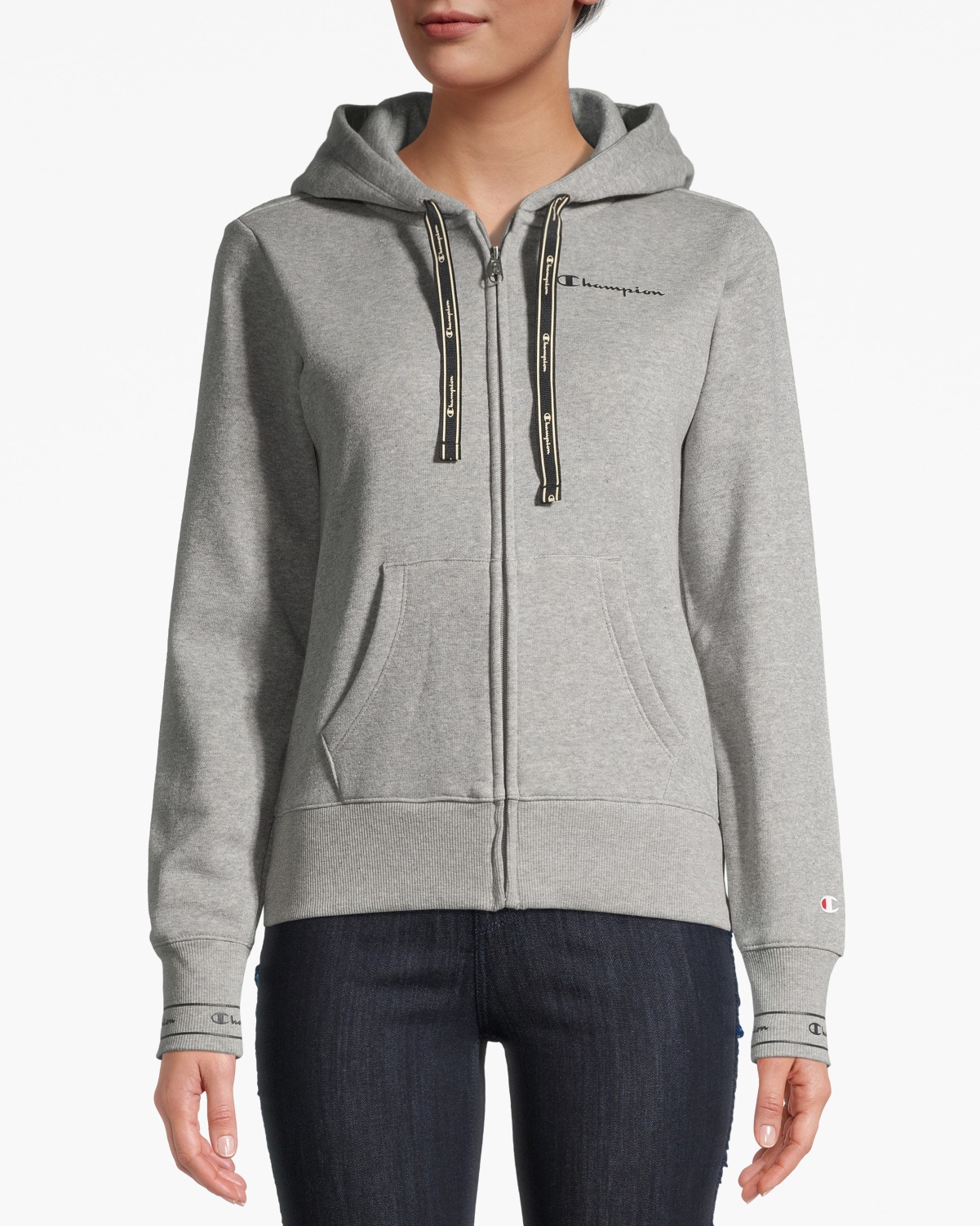 Hooded Full Zip Sweatshirt Gray Melange Light [COLOR] - [MIN_PRICE 