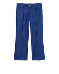 Cropped Denim Trousers Blue