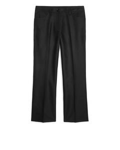 Cropped Chino Trousers Black