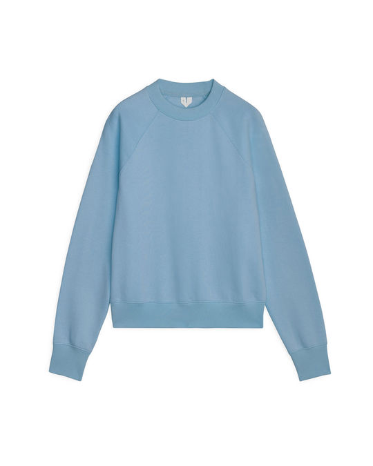Arket Pima Cotton Sweatshirt Mid Blue