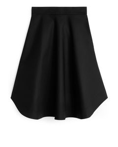 Heavy Cotton A-line Skirt Black