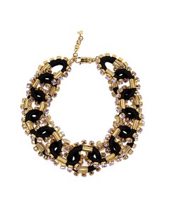 Dsquared2 Crystalized Cable Black Gold Necklace