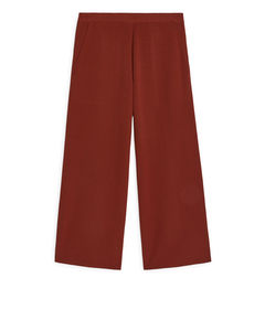 Rib-Knitted Trousers Rust