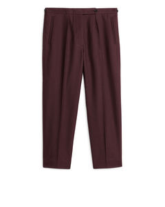 Cotton Wool Twill Trousers Burgundy