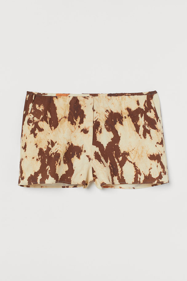 H&M Hotpants I Lyocellblanding Lys Beige/batikmønstret