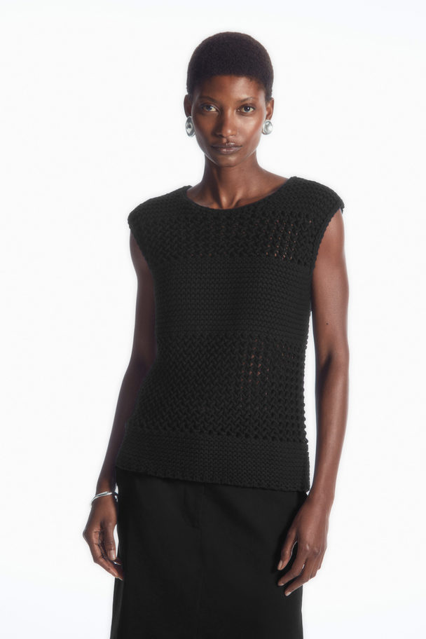 COS Open-knit Vest Black