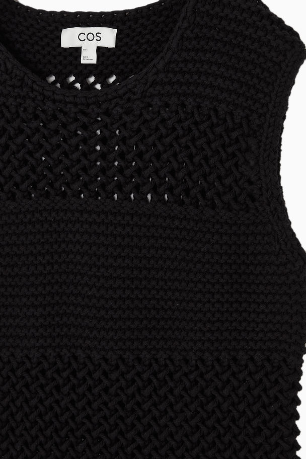 COS Open-knit Vest Black