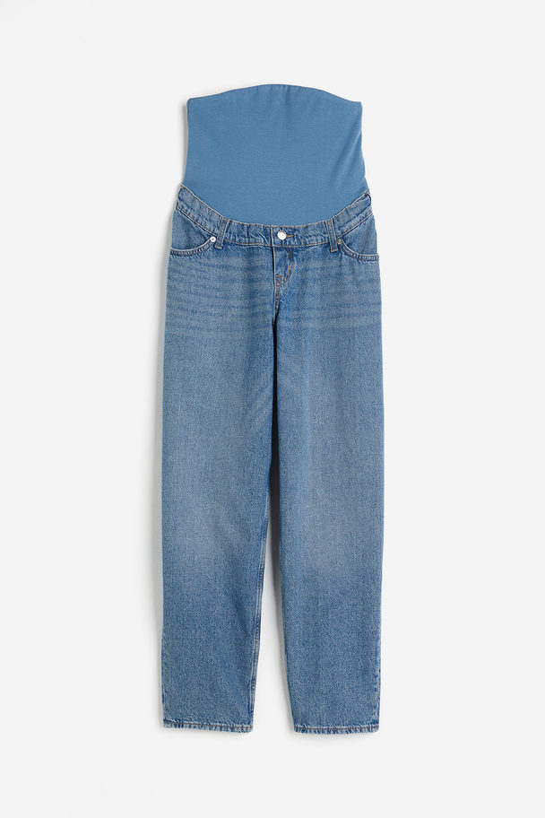 H&M Mama Mom Loose Ankle Jeans Denimblauw