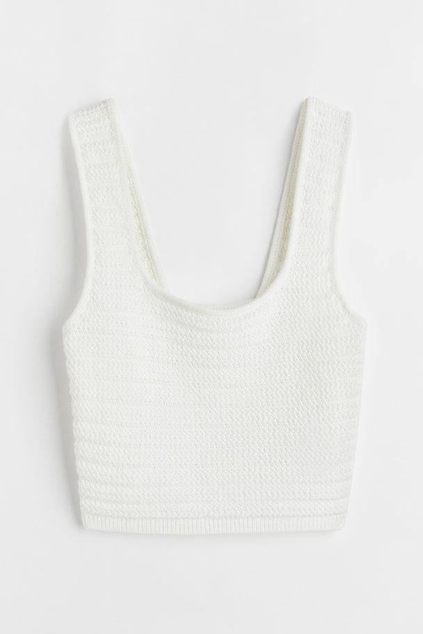 H&M Knitted Cropped Top White