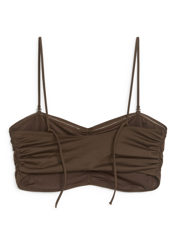 ARKET Bandeau Bikini Top Dark Brown