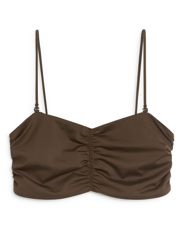 ARKET Bandeau Bikini Top Dark Brown