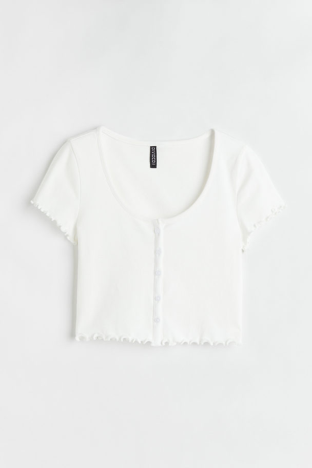 H&M Ribbed Top White