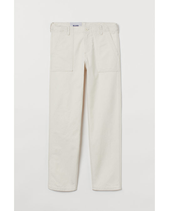 H&M Relaxed Jeans Cream