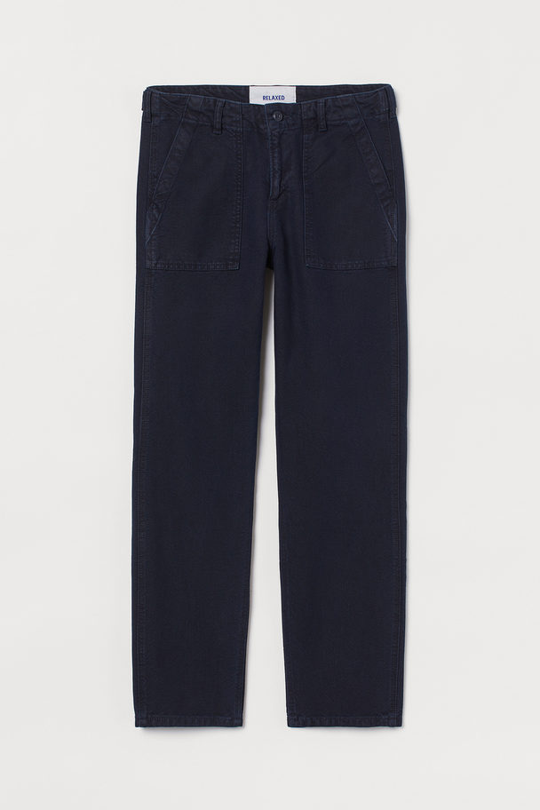H&M Relaxed Jeans Donkerblauw