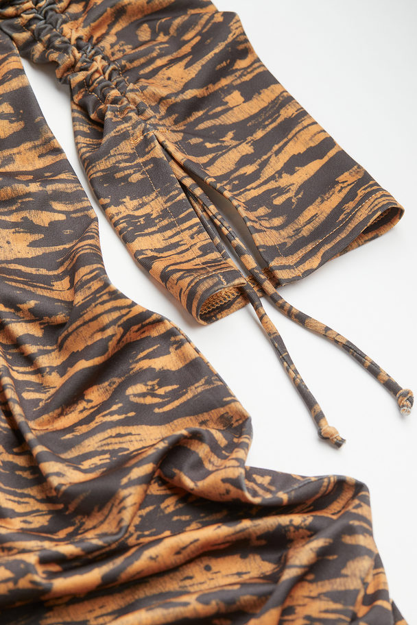 H&M Cut Out-kjole Med Halterneck Mørk Orange/mønstret