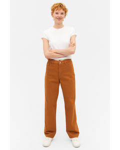 Rustrøde Taiki-jeans Med Lige Ben Rustbrun